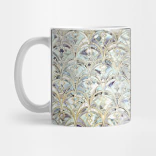 Pale Bright Mint and Sage Art Deco Marbling Mug